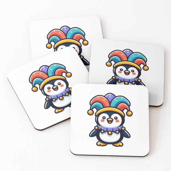 Item preview, Cheerful Cartoon Penguin Jester with Collar and Hat – Silly Royal Animal Art designed and sold by Confuzz1ed.