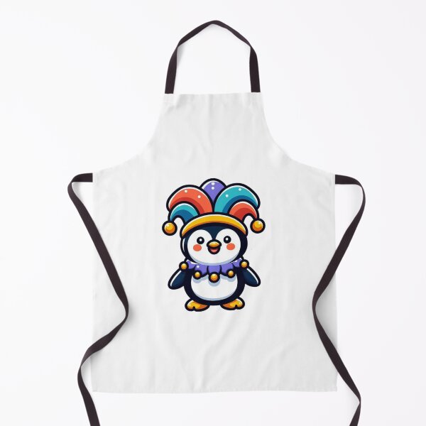 Item preview, Cheerful Cartoon Penguin Jester with Collar and Hat – Silly Royal Animal Art designed and sold by Confuzz1ed.