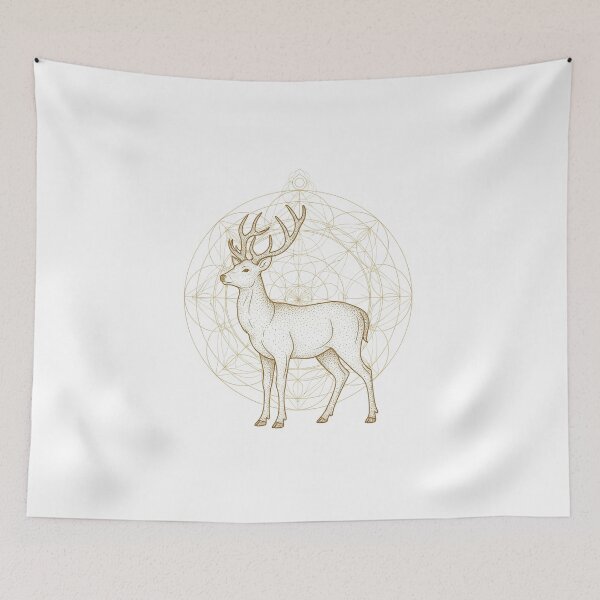 Item preview, Deer with Flower of Life – Heart Guardian Spirit designed and sold by 	aluzia.design.