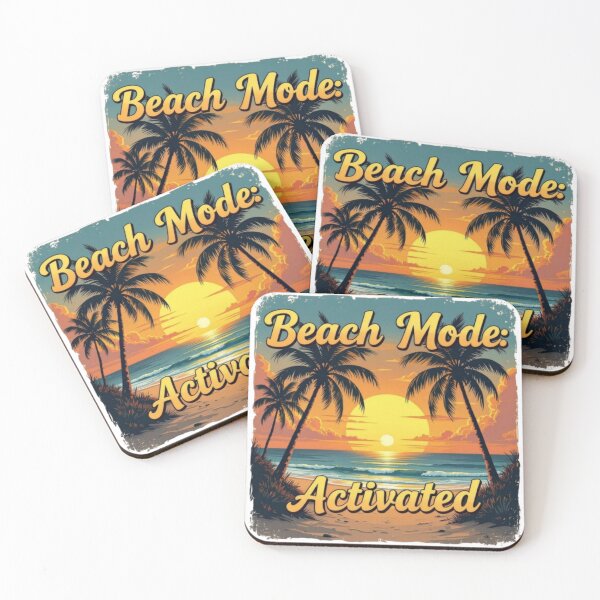 Item preview, Beach Mode: Activated – Retro Sunset Palm Tree Summer Vibes designed and sold by DeanBoffShop.