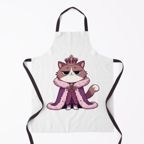 Item preview, Proud Cartoon Cat Queen in Crown and Cloak – Regal Animal Illustration designed and sold by Confuzz1ed.