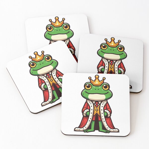 Item preview, Dramatic Cartoon Frog King with Crown and Robe – Bold Royal Animal Art designed and sold by Confuzz1ed.