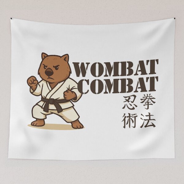 Item preview, Wombat Combat Martial Arts Australian Animal  designed and sold by pUNKnown.