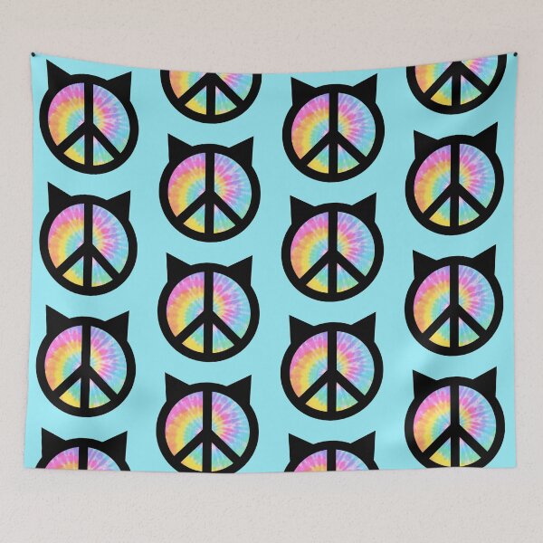 Item preview, Tie-Dye Cat Peace Sign designed and sold by MannyShop.