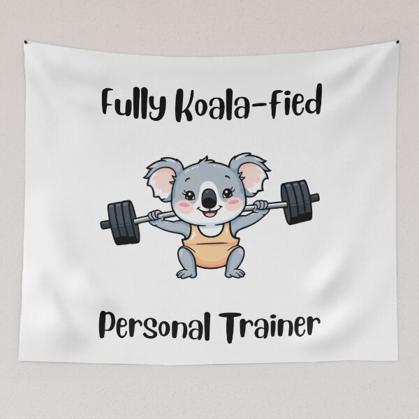Item preview, Funny koalafied personal trainer weightlifting koala pun lover   designed and sold by Artstastic.