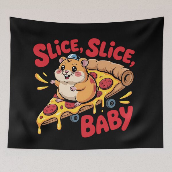 Item preview, Slice Slice Baby, Funny Hamster Pizza Pun designed and sold by Bliss Find And Design.