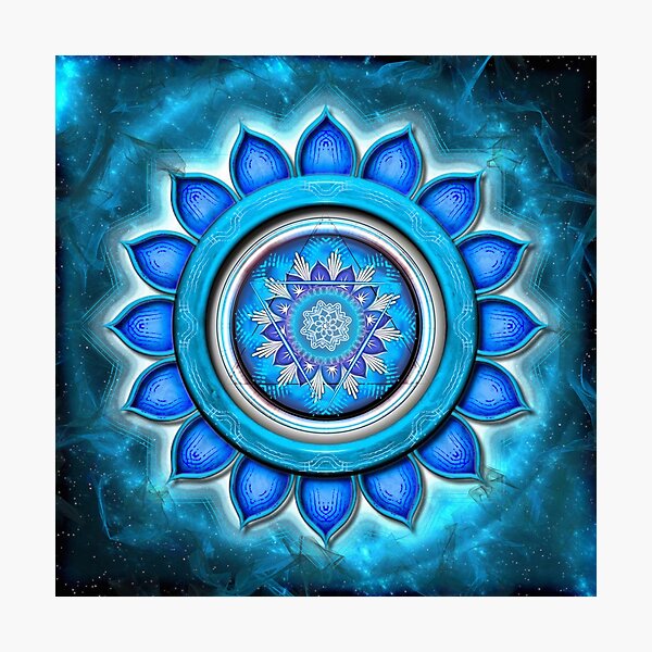 Item preview, Radiant Throat Chakra radiating spiritual energy designed and sold by Bodhiartstudio.