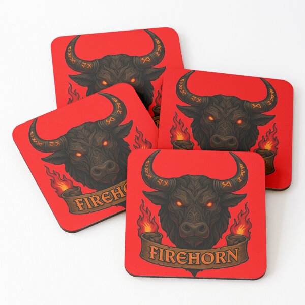 Item preview, Firehorn Inferno – Tribal Bull tshirt design  designed and sold by Wandering Threads.