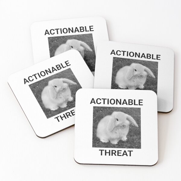 Item preview, actionable threat bunny designed and sold by menheraaudino.