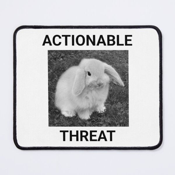 Item preview, actionable threat bunny designed and sold by menheraaudino.