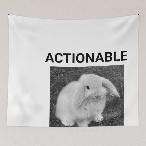 Item preview, actionable threat bunny designed and sold by menheraaudino.