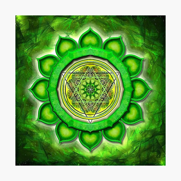 Item preview, Radiant Heart Chakra radiating spiritual energy designed and sold by Bodhiartstudio.