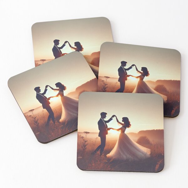 Item preview,  Bride and Groom Dancing at Sunset in a Romantic Outdoor Wedding Scene designed and sold by FantaDesign.