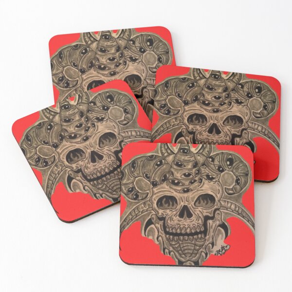 Item preview, skull with horns  designed and sold by pksart1.