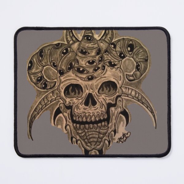Item preview, skull with horns  designed and sold by pksart1.