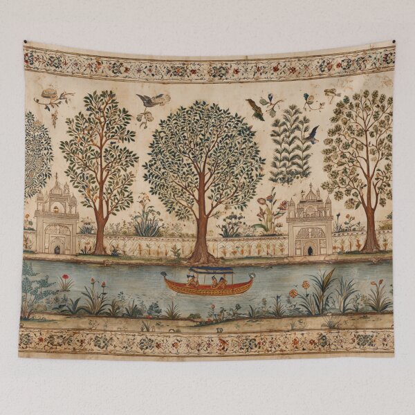 Item preview, Mughal Puzzle, Tree of Life, Bird Art, Indian Textile Jigsaw, Palampore Horizontal Puzzle, Intricate Artwork designed and sold by Rob's General Finds.