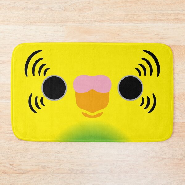 Item preview, The face of a recessive pied budgie designed and sold by INKOYADO.