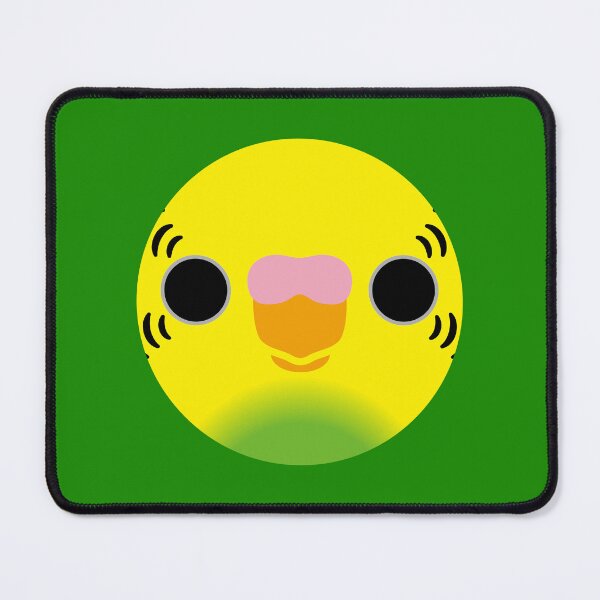 Item preview, The face of a recessive pied budgie designed and sold by INKOYADO.