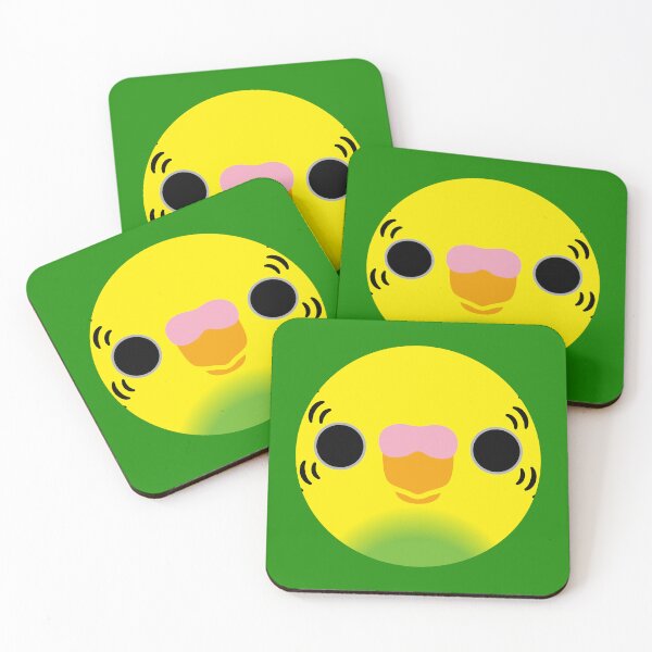 Item preview, The face of a recessive pied budgie designed and sold by INKOYADO.