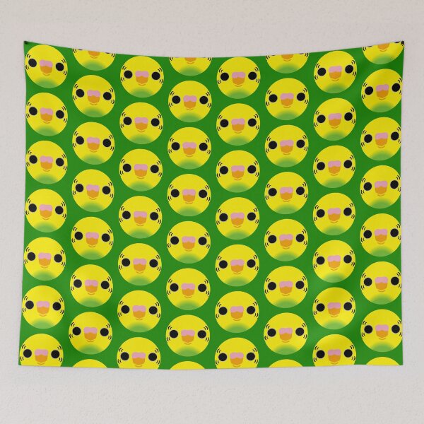 Item preview, The face of a recessive pied budgie designed and sold by INKOYADO.