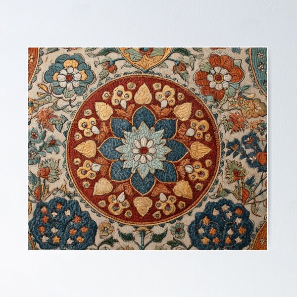 Item preview, Mughal Puzzle, Indian Textile Art, Palampore Puzzle, Floral Motif, Horizontal Jigsaw designed and sold by Rob's General Finds.