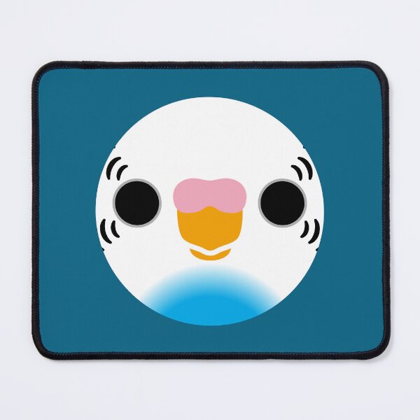 Item preview, The face of a sky blue recessive pied budgie designed and sold by INKOYADO.