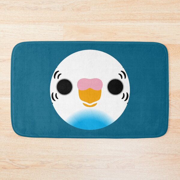 Item preview, The face of a sky blue recessive pied budgie designed and sold by INKOYADO.