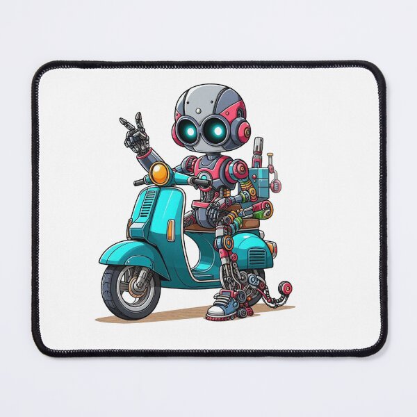Item preview, ROBOT RIDING ON SCOOTER designed and sold by Nels23 Design.