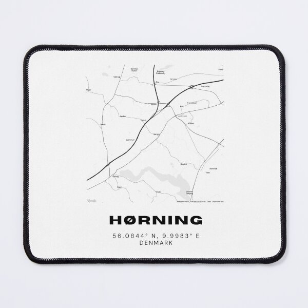 Item preview, Hørning Denmark Map Print – Minimalist City Wall Decor designed and sold by RM-Journey.