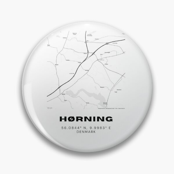Item preview, Hørning Denmark Map Print – Minimalist City Wall Decor designed and sold by RM-Journey.