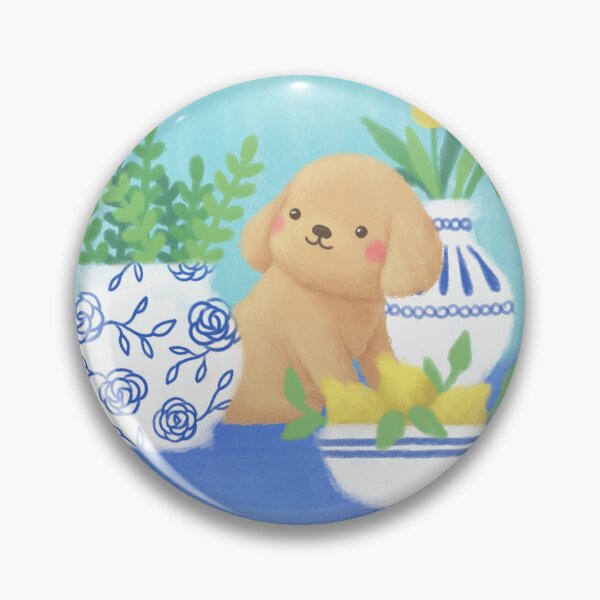 Item preview, Cute Puppy with Plants, Lemons & Flower Illustration designed and sold by Kyut-Yum.