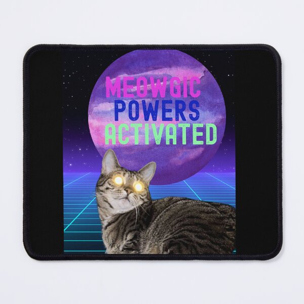 Item preview, Futuristic Magic Cat with Glowing Eyes – Retro Neon Digital Art for Cat Lovers designed and sold by DigitalSkyfall.