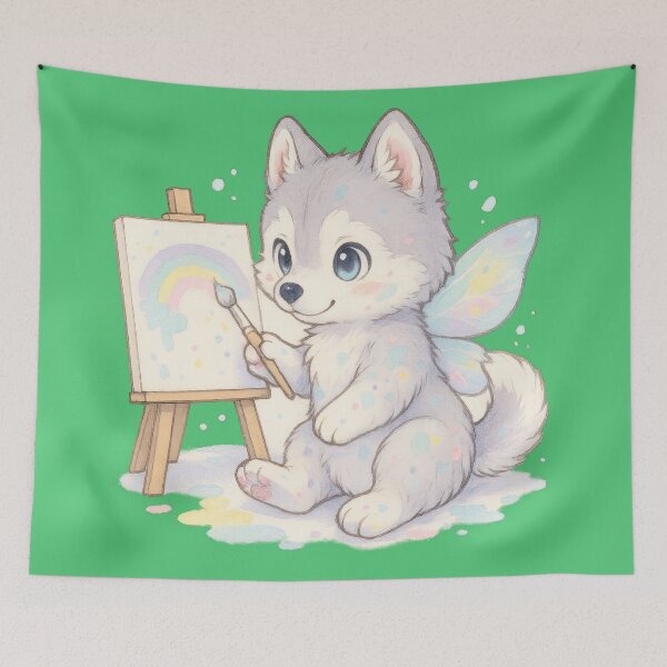 Item preview, Fairy Dog Painting Rainbows - Back to School designed and sold by DumbPet.