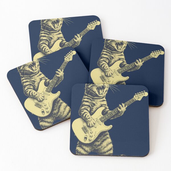 Item preview, Cat playing guitar graphic t-shirt  designed and sold by ImmortalCoArt.