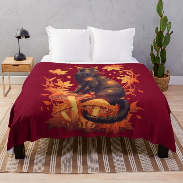 Item preview, Magical Black Cat in Autumn Forest – Celestial Fall Fantasy Art designed and sold by CreativeVisionsHub.