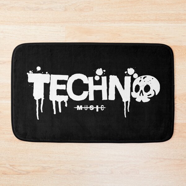 Item preview, TECHNO  - Skull Font Steez (White)  designed and sold by Discothreadz.