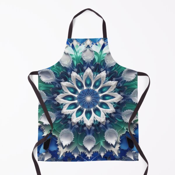 Item preview, Frozen Light – Elegant Blue and White Ice Fractal Mandala designed and sold by Harmonic_Layers.