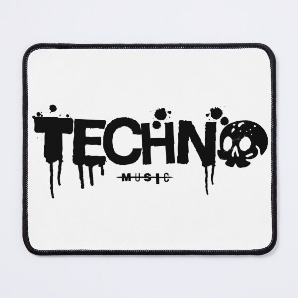 Item preview, TECHNO - Skull Font Steez (Black) designed and sold by Discothreadz.