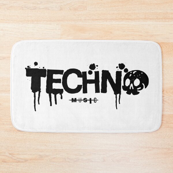 Item preview, TECHNO  - Skull Font Steez (Black) designed and sold by Discothreadz.