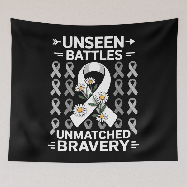 Item preview, Unseen Battles Unmatched Bravery - Lung Cancer Awareness Floral designed and sold by Sea4Adventures.