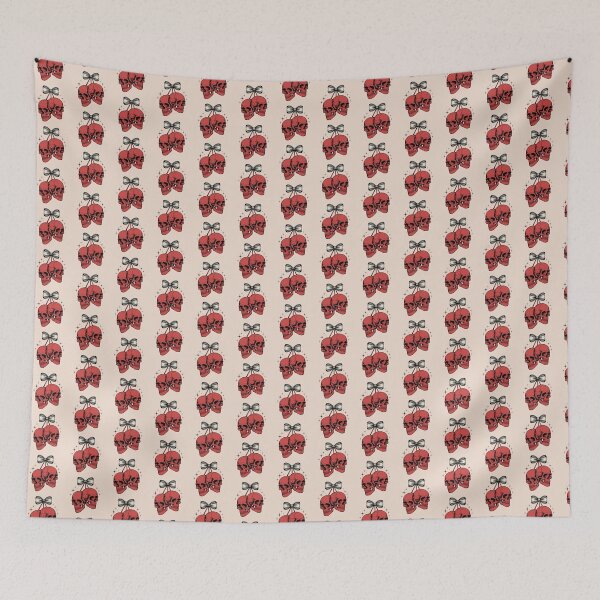 Item preview, Red skulls hanging with a bow designed and sold by FatBirdie.