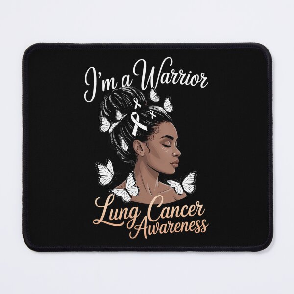 Item preview, White Ribbon I’m a Warrior Lung Cancer Awareness Black Women designed and sold by Sea4Adventures.