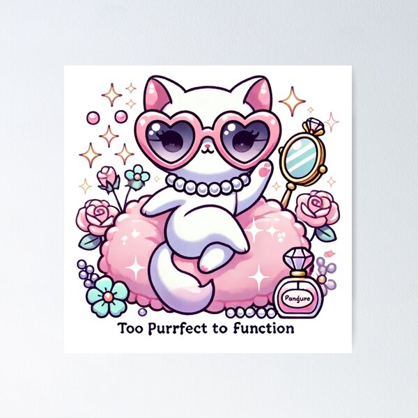Item preview, Too Purrfect to Function Glam Cat designed and sold by Wish & Wonder.