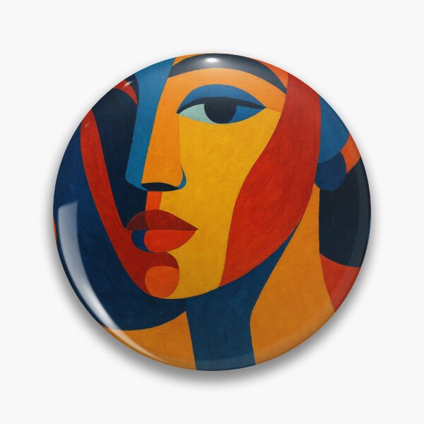 Item preview, abstract portrait of a woman rendered with bold shapes and vibrant colors designed and sold by optimusprime39.