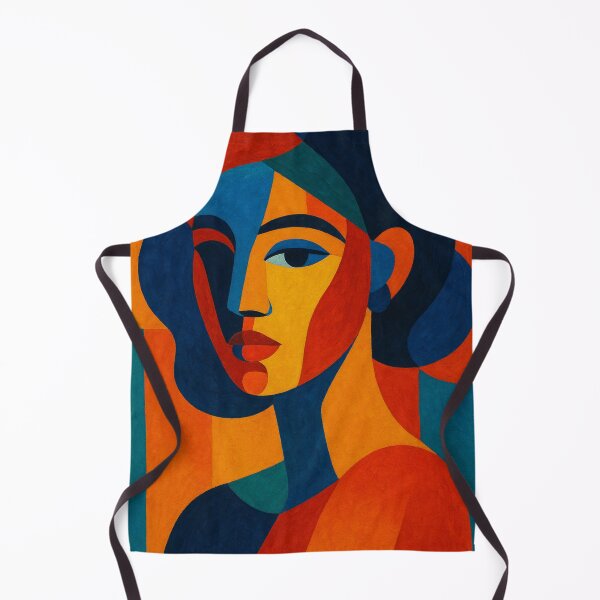Item preview, abstract portrait of a woman rendered with bold shapes and vibrant colors designed and sold by optimusprime39.