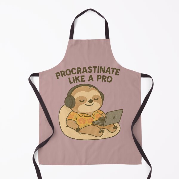 Item preview, Procrastinate Like a Pro - Funny Sloth with Laptop - Lazy Life Sticker designed and sold by konthai.familyart.