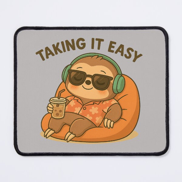 Item preview, Taking It Easy - Chill Sloth with Bubble Tea - Kawaii Lazy Vibes designed and sold by konthai.familyart.