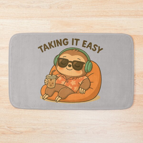 Item preview, Taking It Easy - Chill Sloth with Bubble Tea - Kawaii Lazy Vibes designed and sold by konthai.familyart.