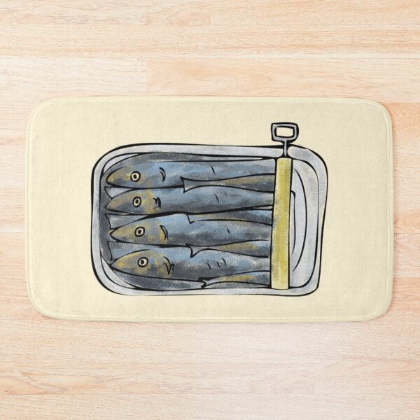Item preview, retro sardine tin watercolor designed and sold by menheraaudino.