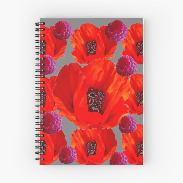 Item preview, PURPLE RASPBERRIES & ORANGE POPPIES ABSTRACT designed and sold by sharlesart.